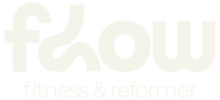 Logo for 'flow fitness & reformer' in light blue on a white background