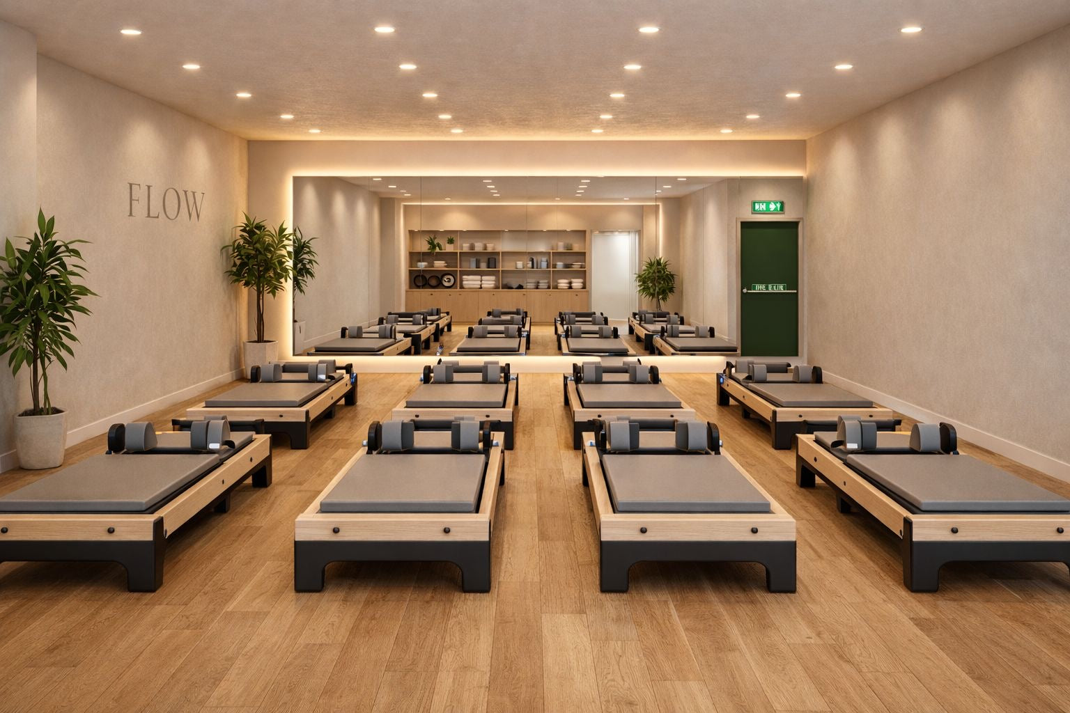Interior photo of flow fitness & reformer studio